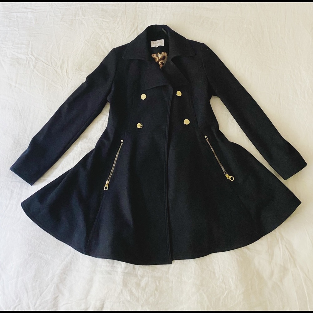 Wool-blend Flared Coat